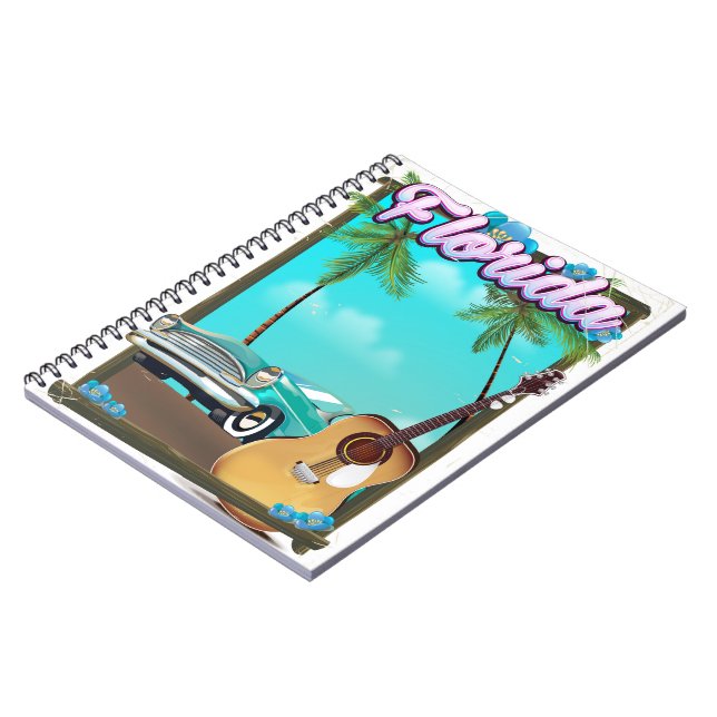 Cuaderno Afiche de viaje estilo Retro de Florida (Lado Izquierdo)
