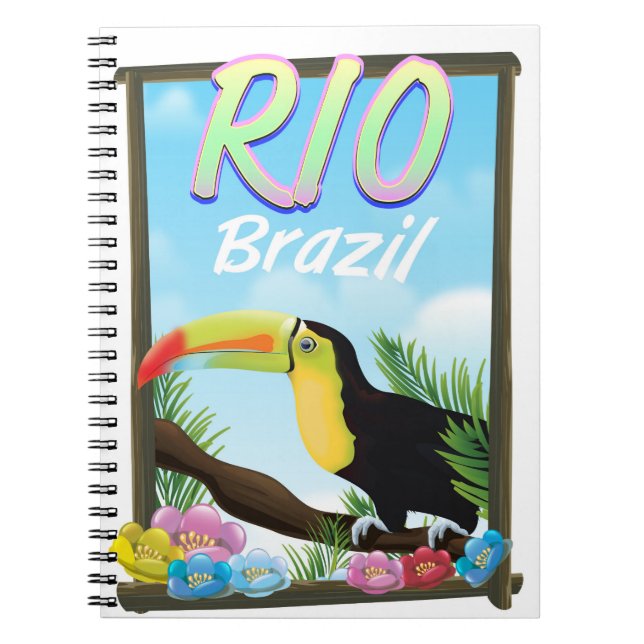 Cuaderno Afiche de viaje turístico de Río Brasil (Frente)