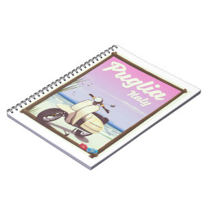 Cuaderno Afiche de viajes de Apulia Italia.