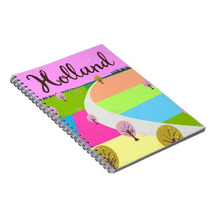 Cuaderno Afiche de viajes de campos holandeses