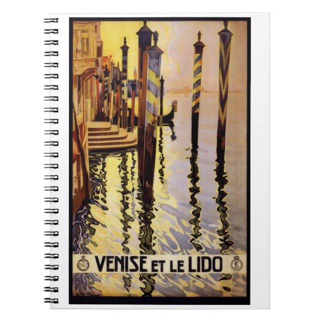 Cuaderno Afiche de Viajes de Venecia (Frente)