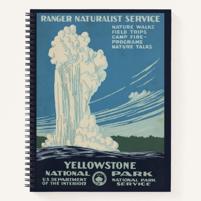 Cuaderno Afiche De Viajes Para El Parque Nacional Yellowsto (Anverso)
