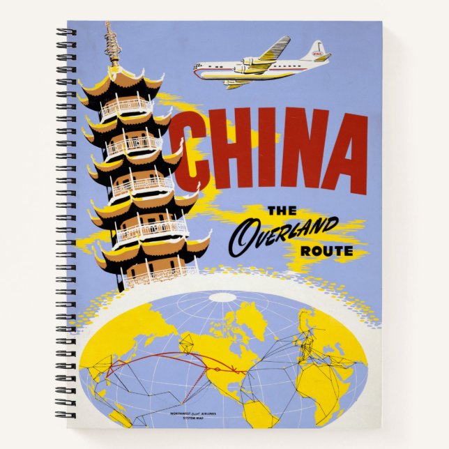 Cuaderno Afiche De Viajes Para Northwest Orient Airlines (Anverso)