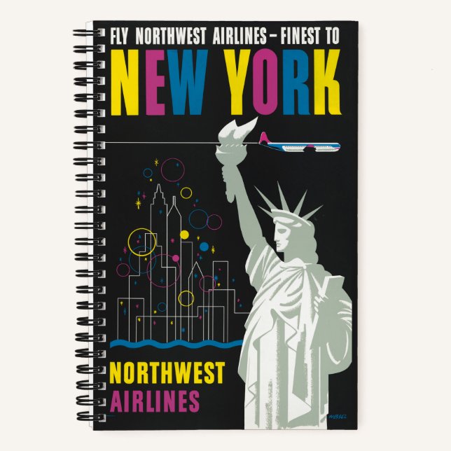 Cuaderno Afiche De Viajes Para Volar Northwest Airlines (Anverso)