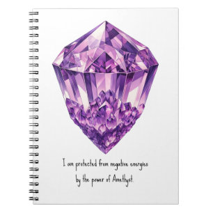 Cuaderno Afimación metafísica de cristal de amatista púrpur