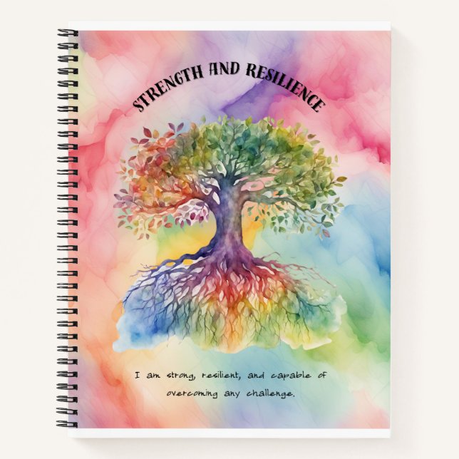 Cuaderno Afirmación positiva de fuerza y resiliencia (Anverso)