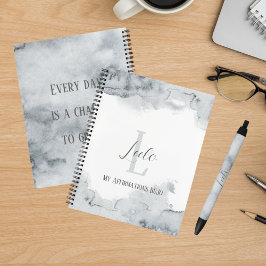 Cuaderno Afirmaciones personalizadas de color de agua gris