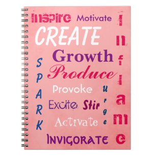 Cuaderno Afirmaciones positivas de diseño rosa