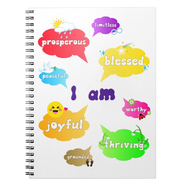 Cuaderno Afirmaciones Positivas Palabras Amor Propio (Frente)