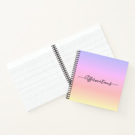 Cuaderno Afirmaciones sobre el arcoiris y la tipografía neg