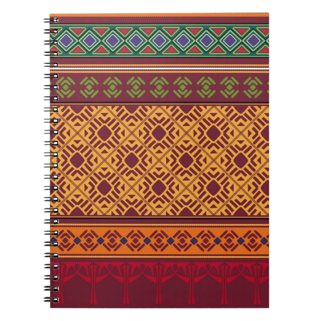 Cuaderno África Ornamental elegante: Patrón étnico indio (Frente)