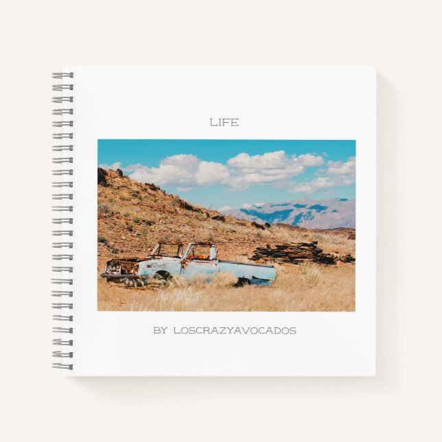 Cuaderno África Savannah Grass Car Mountains Life Notebook (Anverso)