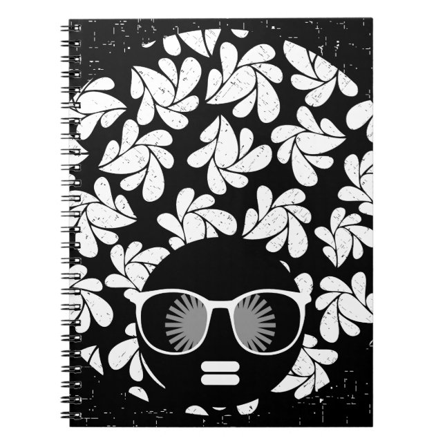 Cuaderno Afro Diva Blanco y Negro (Frente)