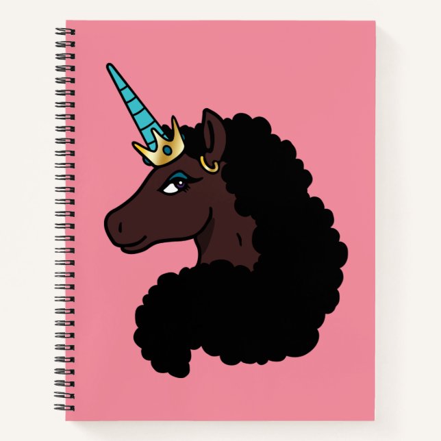 Cuaderno Afro Unicornio | Magico (Anverso)