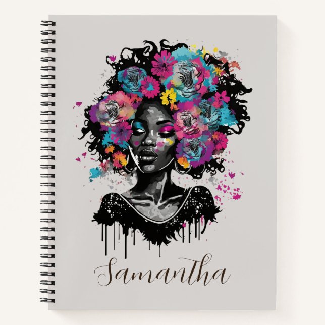 Cuaderno Afromujer con clase floral (Anverso)