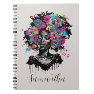 Cuaderno Afromujer con clase floral
