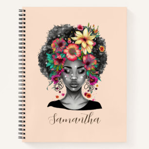 Cuaderno Afromujer floral elegante