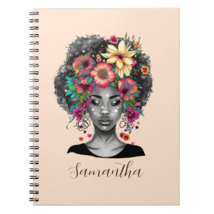 Cuaderno Afromujer floral elegante