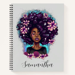 Cuaderno Afromujer floral esparkling