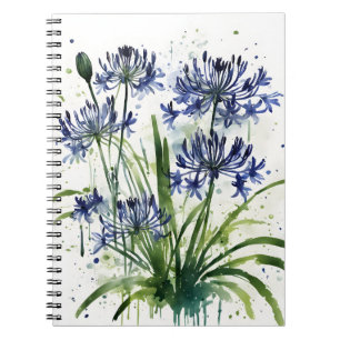 Cuaderno Agapanthus - Flores de acuarela funda para iPad mi