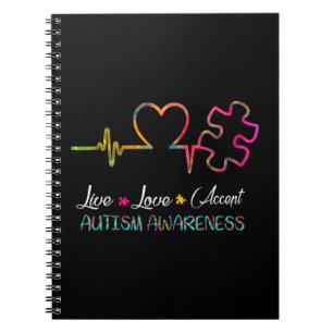 Cuaderno Agarra este "amor vivo acepta conciencia del autis