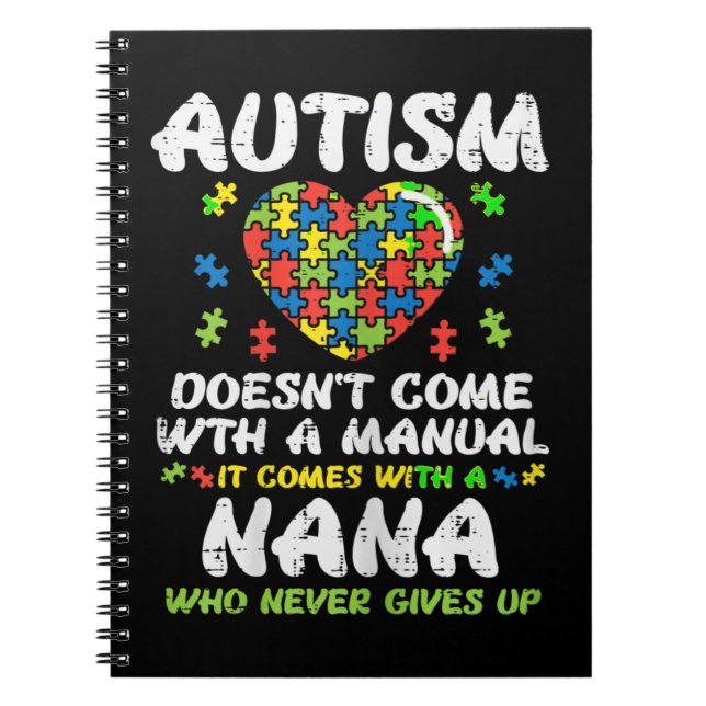 Cuaderno Agarra este lindo Nana La Autismo No Viene Con Man (Frente)