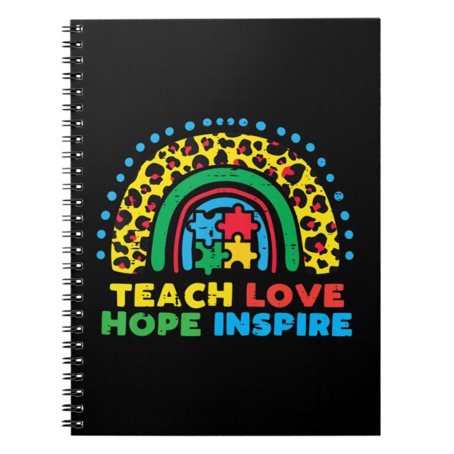 Cuaderno Agarra este lindo Teach Love Hope inspirar a SPED  (Frente)