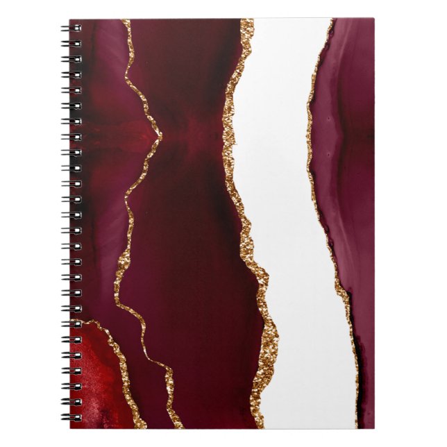 Cuaderno ágata vino tinto y oro (Frente)
