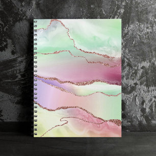 Cuaderno Agate de sandía Neo Mint Green y Cassis Pink