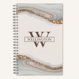 Cuaderno Agate Stone Marble Monograma Bloc de notas