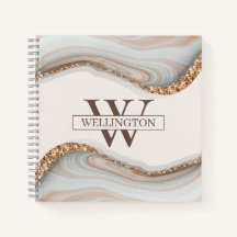 Agate Stone Marble Monograma Nombre