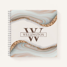 Cuaderno Agate Stone Marble Monograma Nombre