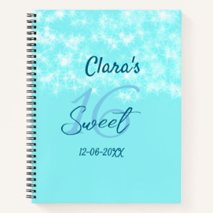 Cuaderno Agate verde azulado turquesa dulce 16 cumpleaños a