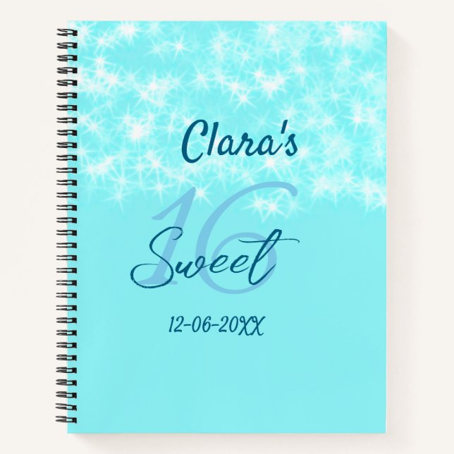 Cuaderno Agate verde azulado turquesa dulce 16 cumpleaños a (Anverso)