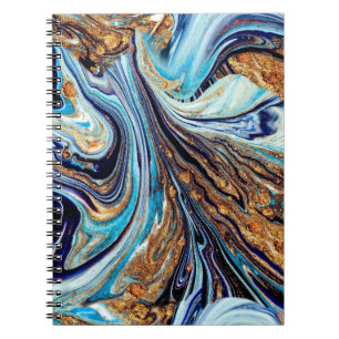 Cuaderno Agato azul persa: Textura lujosa oriental