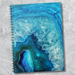 Cuaderno Agato moderno de mármol azul