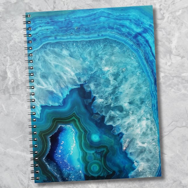 Cuaderno Agato moderno de mármol azul (Modern Blue Marble Agate notebook)