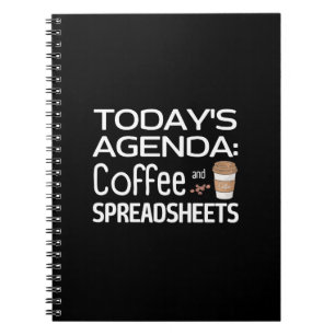 Cuaderno Agenda de hoy: Café y hojas de cálculo