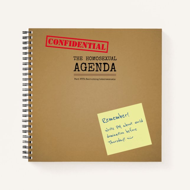 Cuaderno Agenda homosexual Chiste LGBT (Anverso)