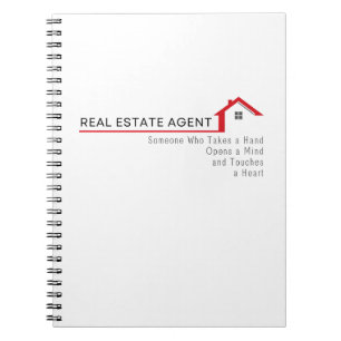 Cuaderno Agente inmobiliario alguien que se toma la mano