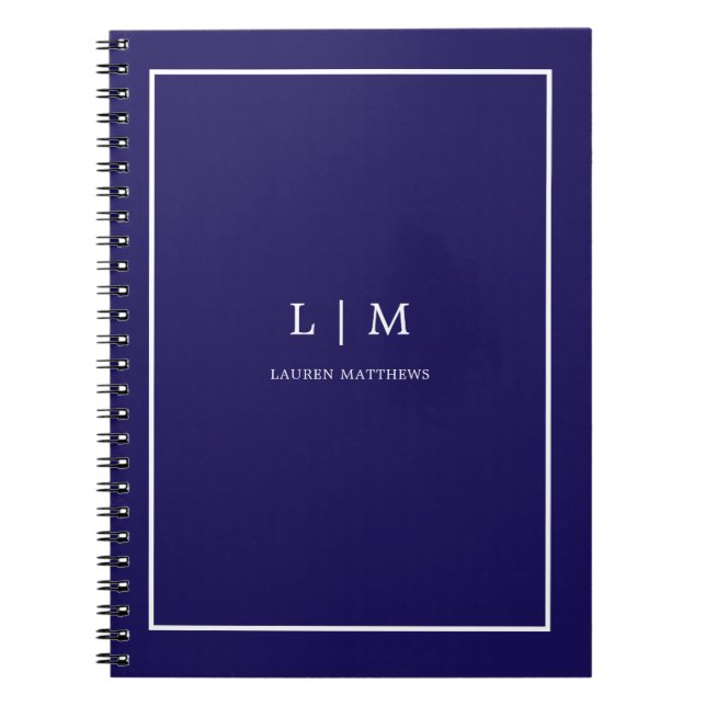 Cuaderno agente inmobiliario azul simple minimalista  (Frente)