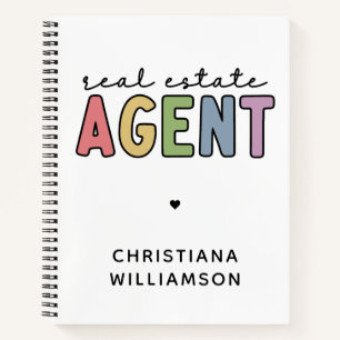 Cuaderno Agente inmobiliario de nombre personalizado Rega