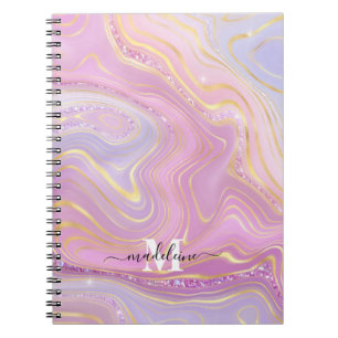 Cuaderno Agentes irlandeses De Mármol De Cristal Rosa Y Púr
