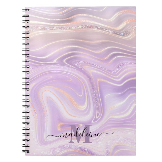 Cuaderno Agitación irlandesa de mármol rosa (Frente)