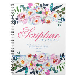 Cuaderno Agradable Diario Floral Rosa Azul Nombrado Scripti