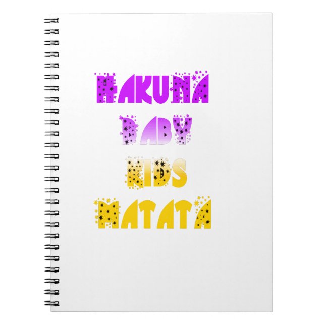 Cuaderno Agradable Hakuna Matata Púrpura y Amarillo Niños G (Frente)