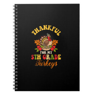 Cuaderno agradecido por mis pavos de quinto grado