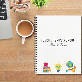Cuaderno Agradecimiento a maestros Enseñar Inspirar Repetir