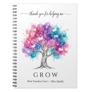 Cuaderno Agradecimiento al profesor de árbol de acuarela Gr