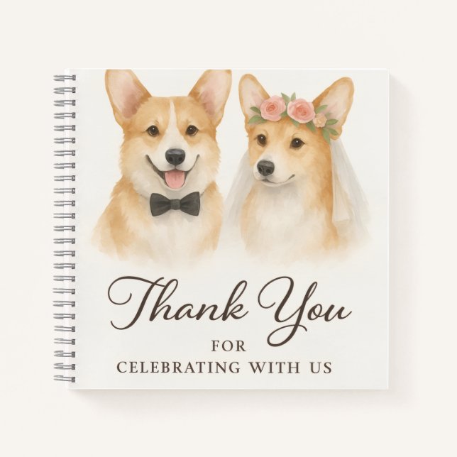 Cuaderno Agradecimiento de boda al agua corgi (Anverso)